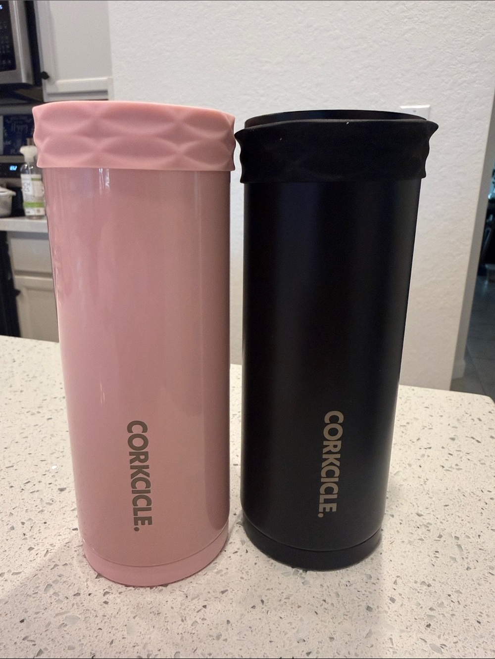 Corkcicle Slim Travel Tumblers — Pink & Black Duo